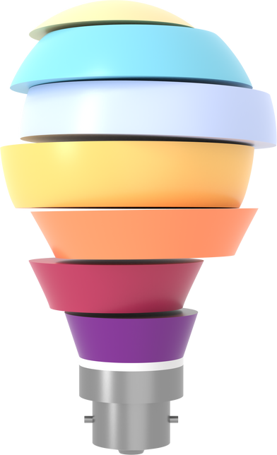 3D Idea Icon Design. 3D Lightbulb Model.